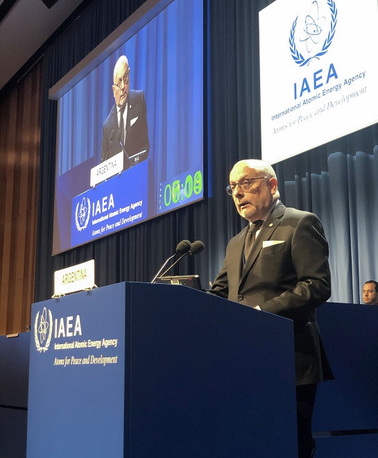El canciller Jorge Faurie en la Conferencia General del Organismo Internacional de Energía Atómica (OIEA)