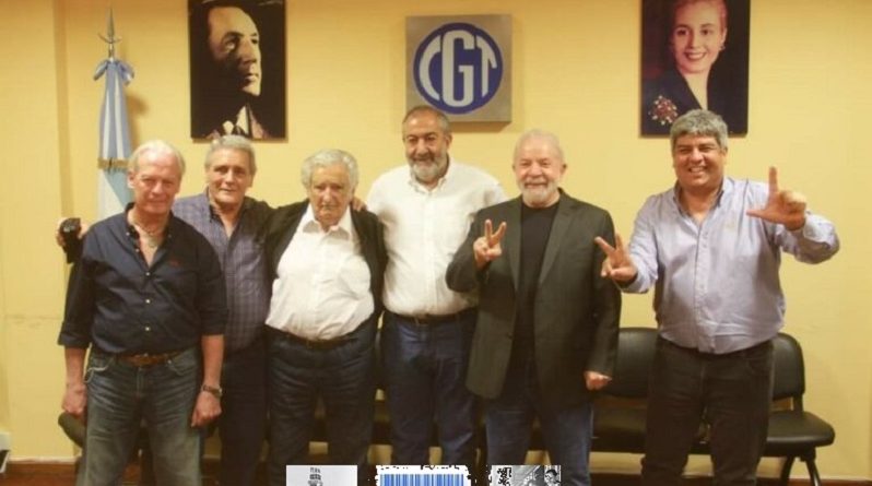 Los Ex Ptes. Ignacio Lula Da Silva y José Pepe Mujica en la CGT